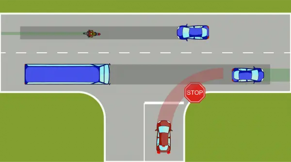 Scenario example for testing ADAS. Merging on a main street.
