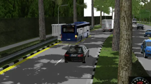 ADAS simulation example. Cut-in scenario.